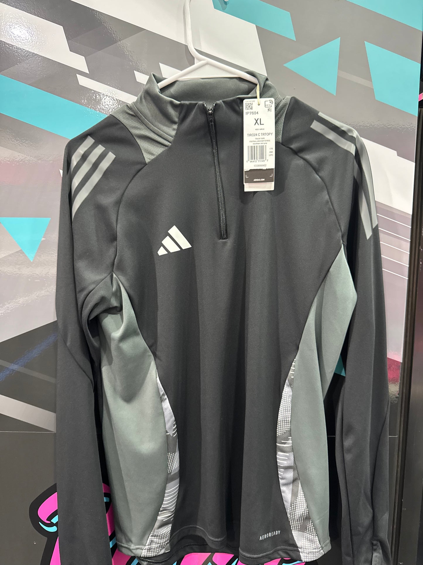 Youth Black/Grey Quarter Zip Adidas